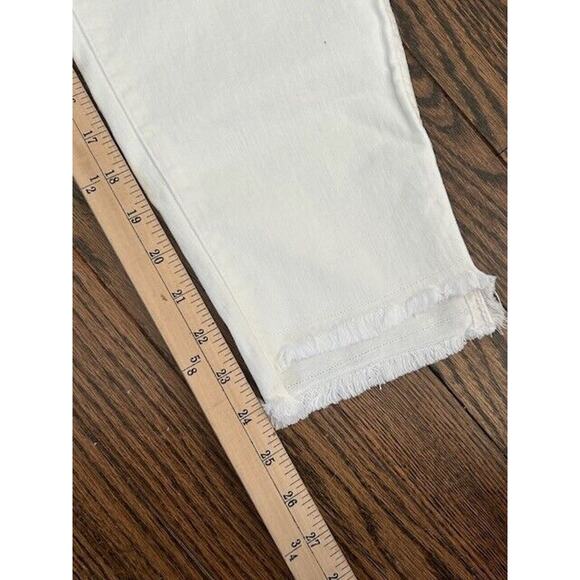 Madewell 10" High Rise Skinny Jeans Button Fly Raw Hem White K9112 Size 35P NEW - Picture 11 of 11